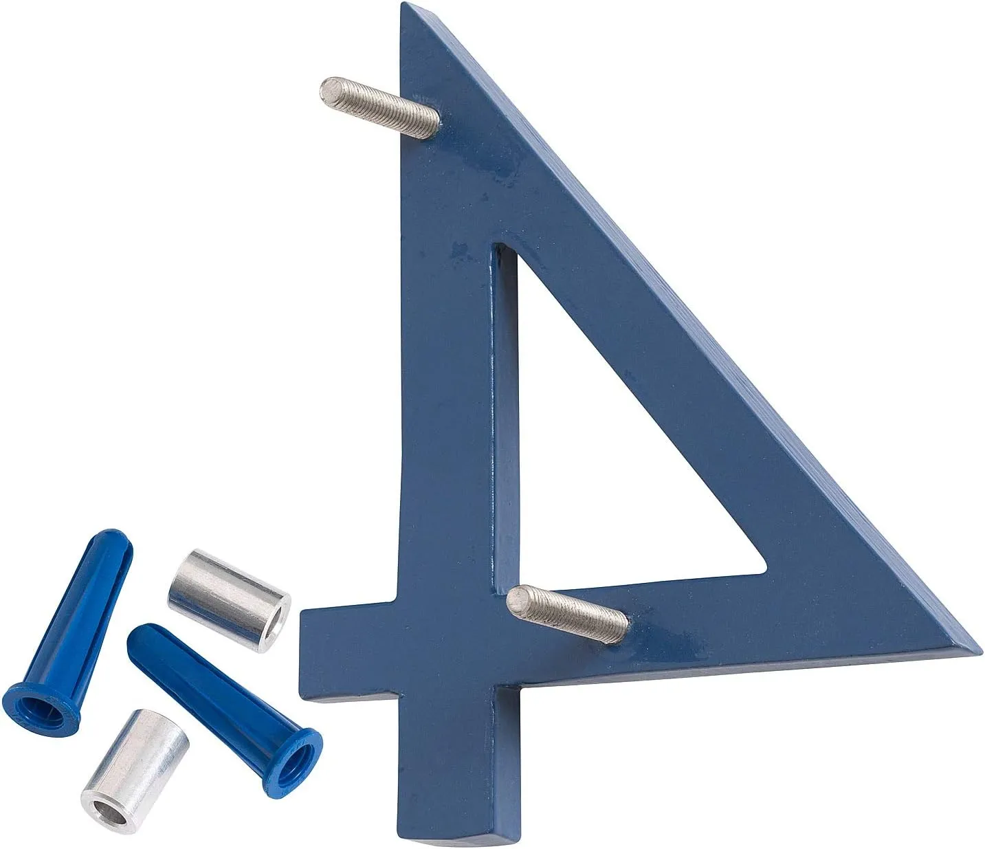 Montague Metal Products MHN-12-F-SB1-4 Solid Brushed Aluminum Modern Floating Address House Numbers, 12", Powder Coated Sea Blue
