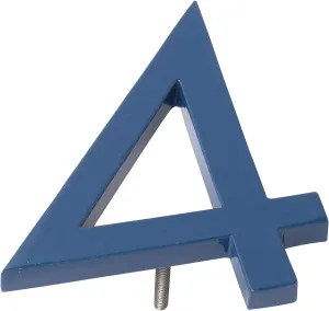 Montague Metal Products MHN-12-F-SB1-4 Solid Brushed Aluminum Modern Floating Address House Numbers, 12", Powder Coated Sea Blue