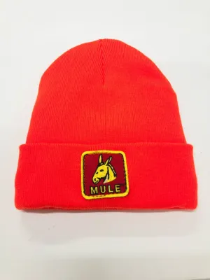 Mule Brand Knit Cap Toboggan - Safety Orange Beanie