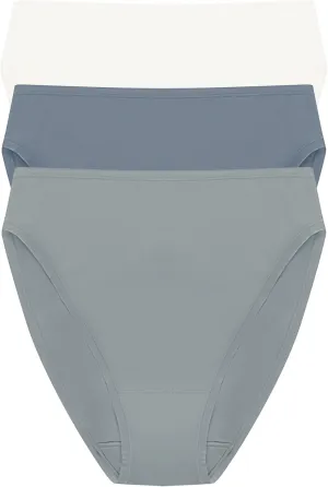 Natori Women's Bliss Bare Cotton High Cut Brief 3-Pack