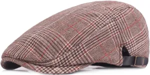 Newsboy Cap Beret Men Women Flat Caps Summer Cotton Plaid Hat Outdoors