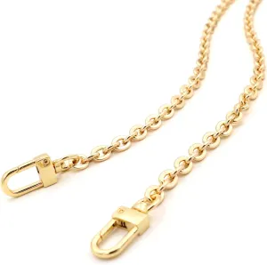NEXT FASHION Oval Purse Chain Flat Gold Light Weight Crossbody Shoulder Strap Polished Quality - (24" / 60cm)