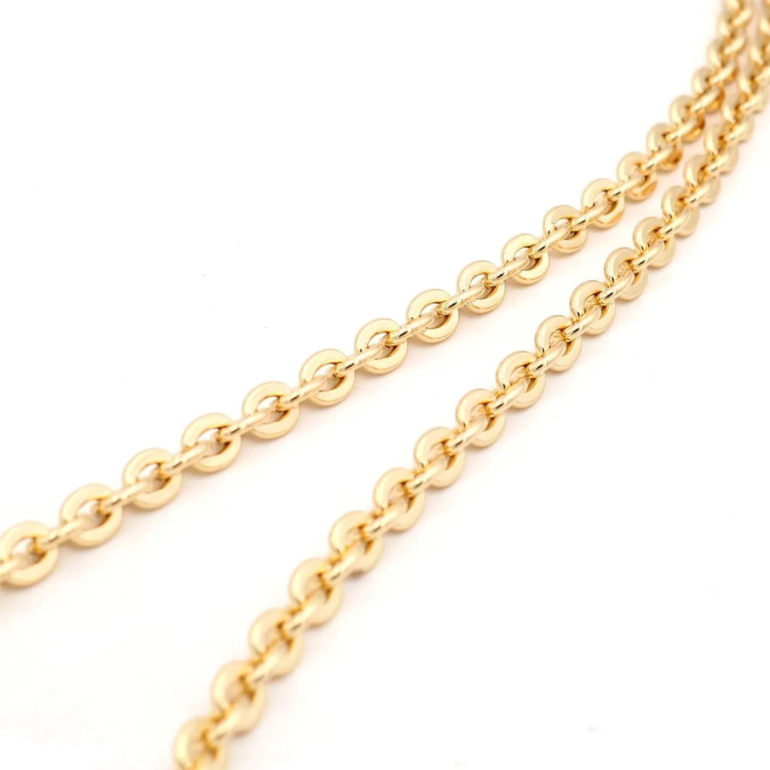 NEXT FASHION Oval Purse Chain Flat Gold Light Weight Crossbody Shoulder Strap Polished Quality - (24" / 60cm)