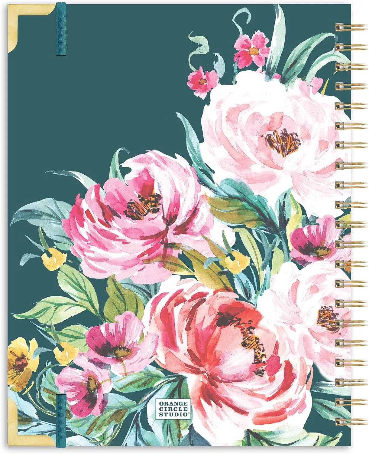 Orange Circle Studio Academic Planner 2026, Bella Flora, Deluxe Extra Large Spiral Planners, 17-Month Weekly & Monthly Spiral Notebook Planner For School or Work, Appointment, Budget & Goal Tracker