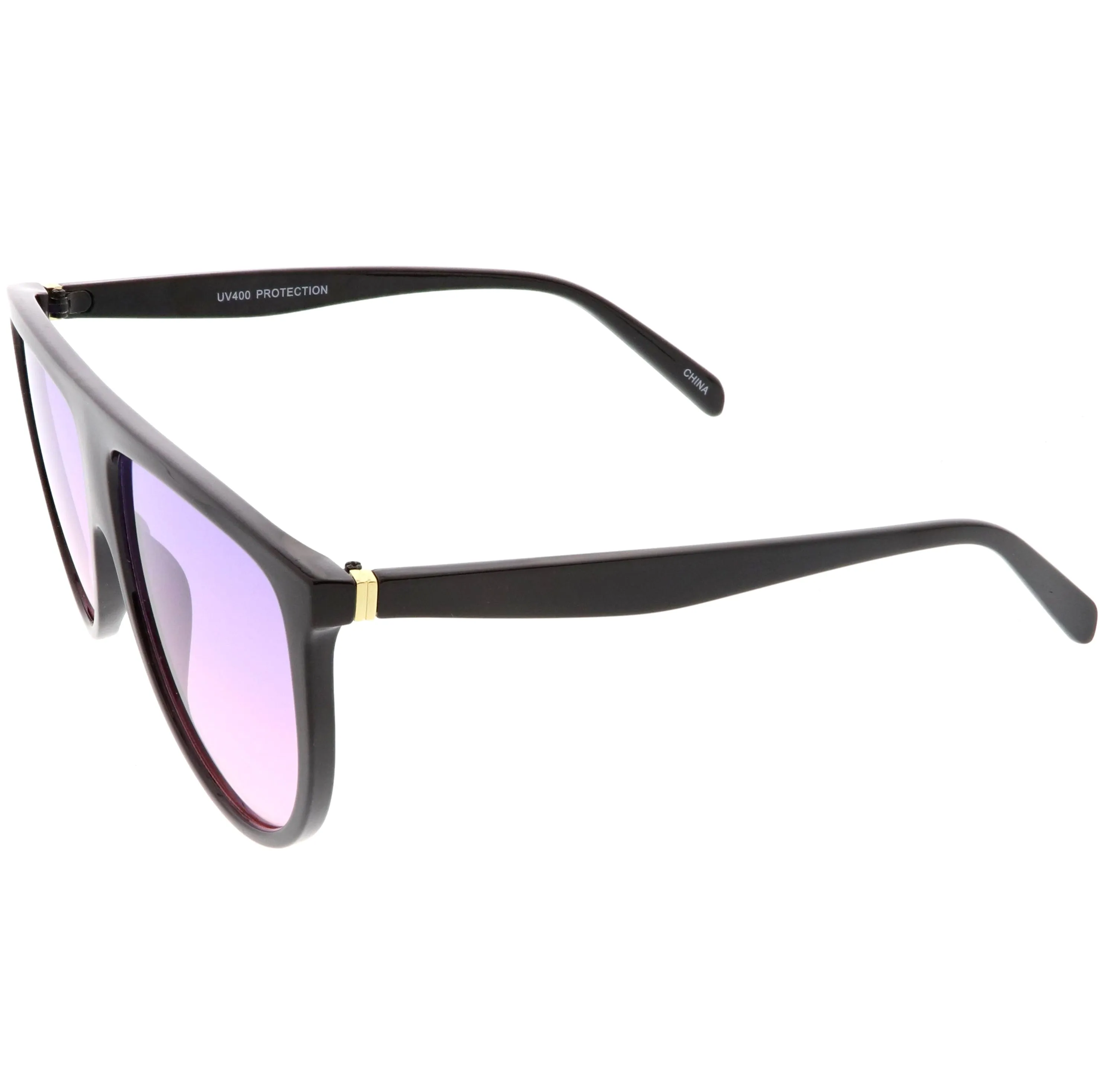 Oversize Retro Flat Top Colored Gradient Lens Aviator Sunglasses C391