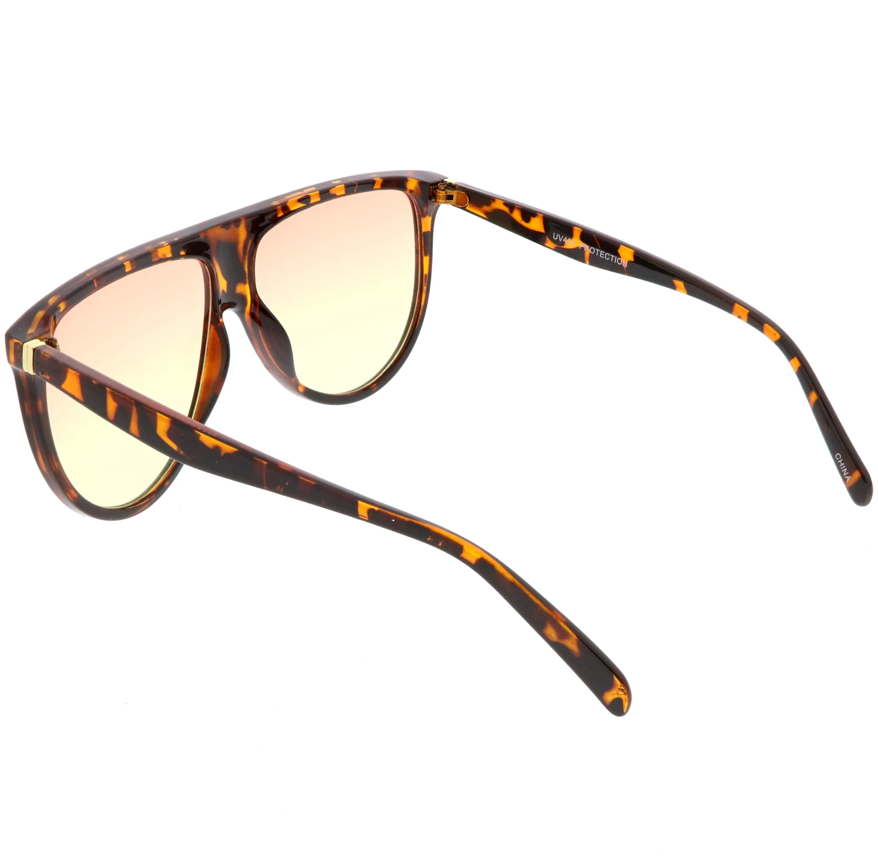 Oversize Retro Flat Top Colored Gradient Lens Aviator Sunglasses C391