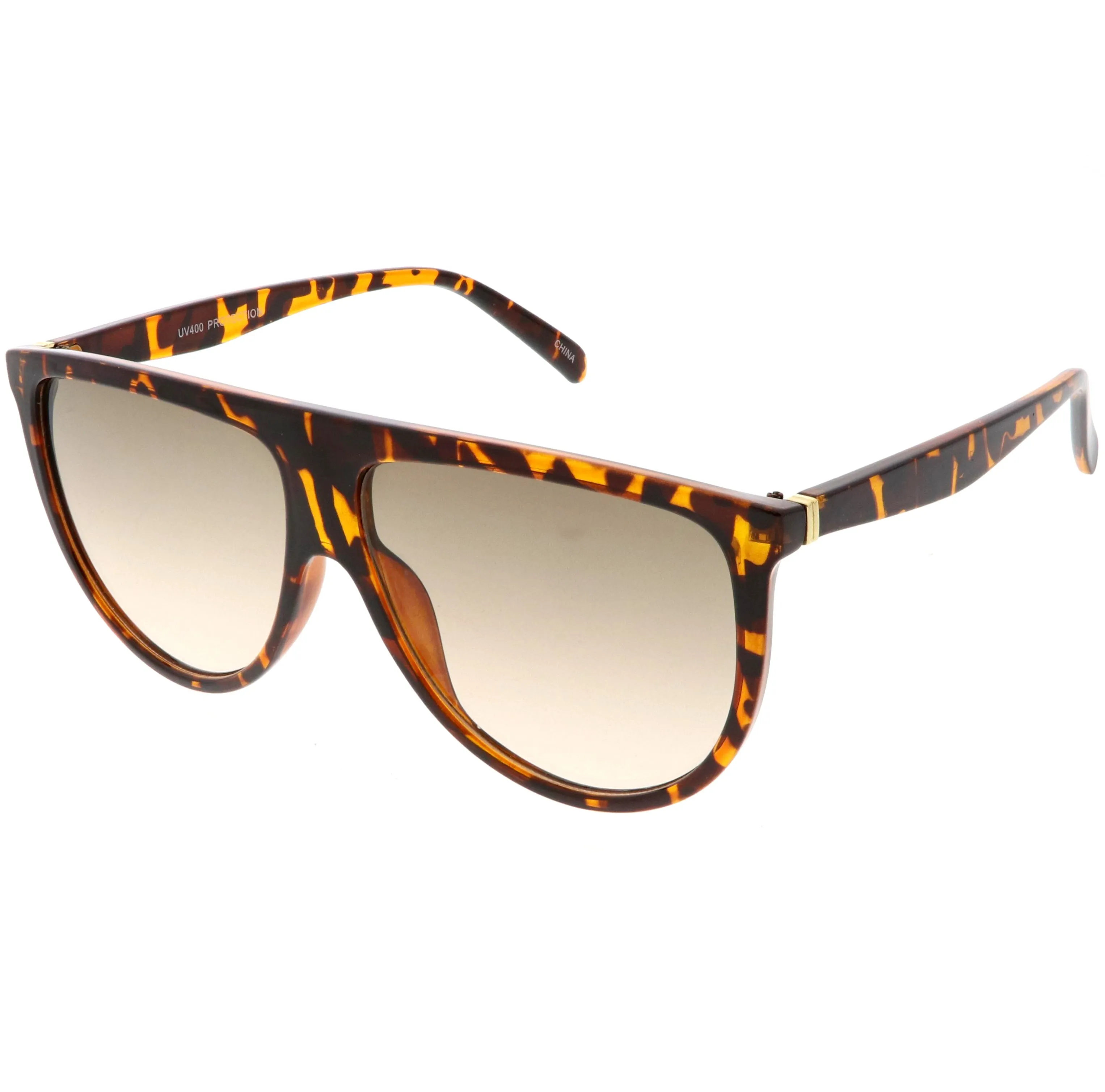 Oversize Retro Flat Top Colored Gradient Lens Aviator Sunglasses C391