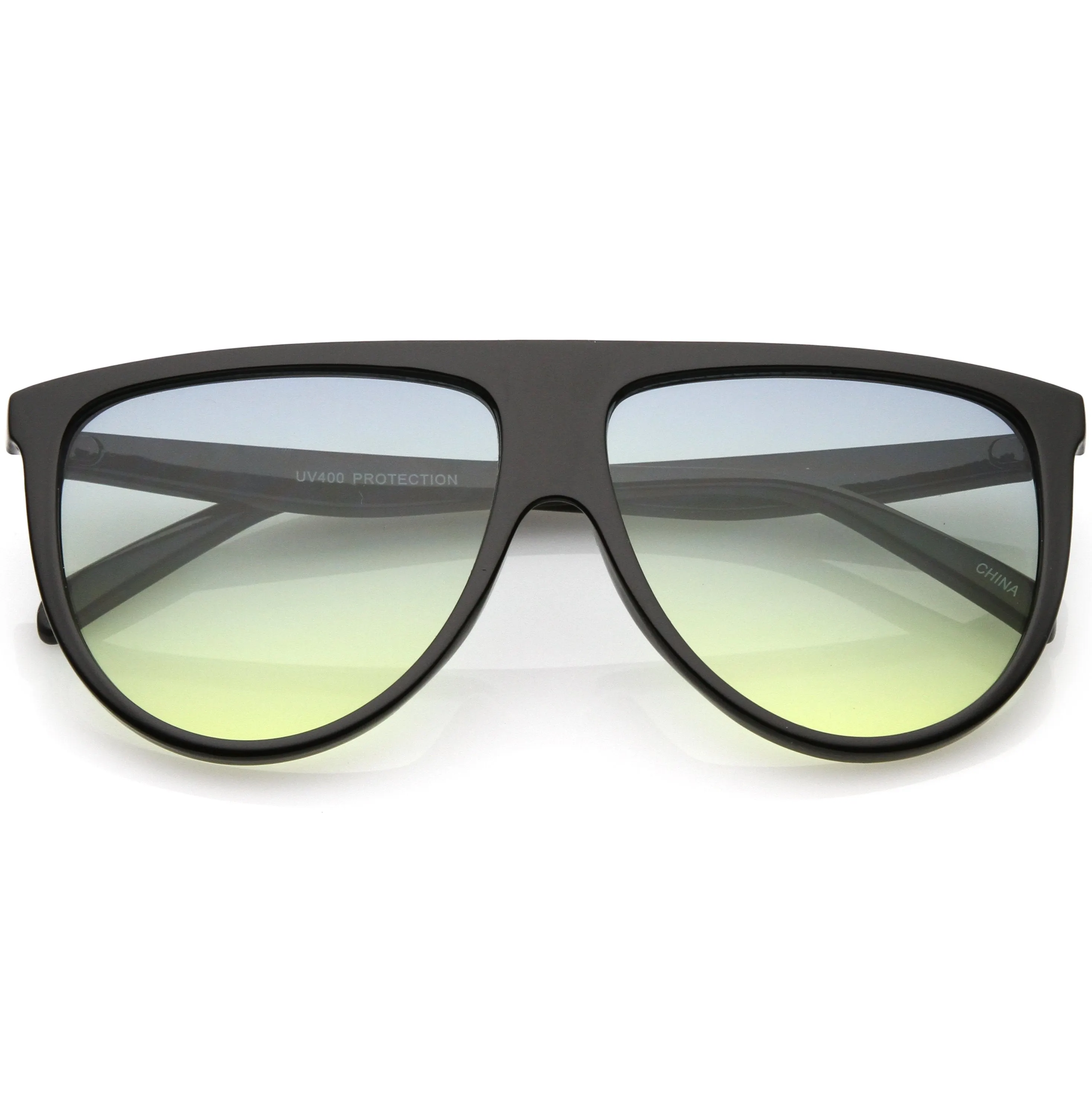 Oversize Retro Flat Top Colored Gradient Lens Aviator Sunglasses C391