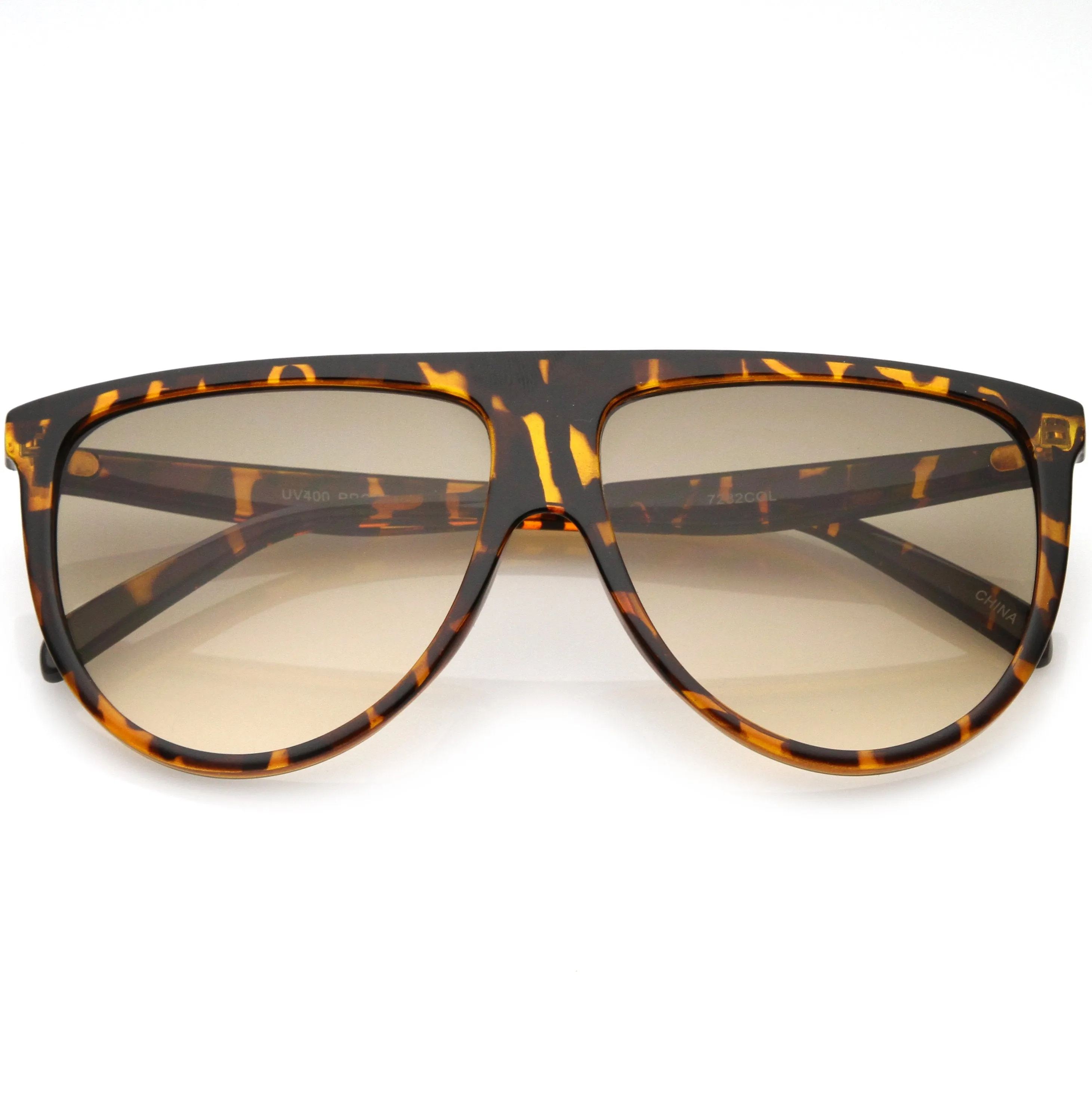 Oversize Retro Flat Top Colored Gradient Lens Aviator Sunglasses C391