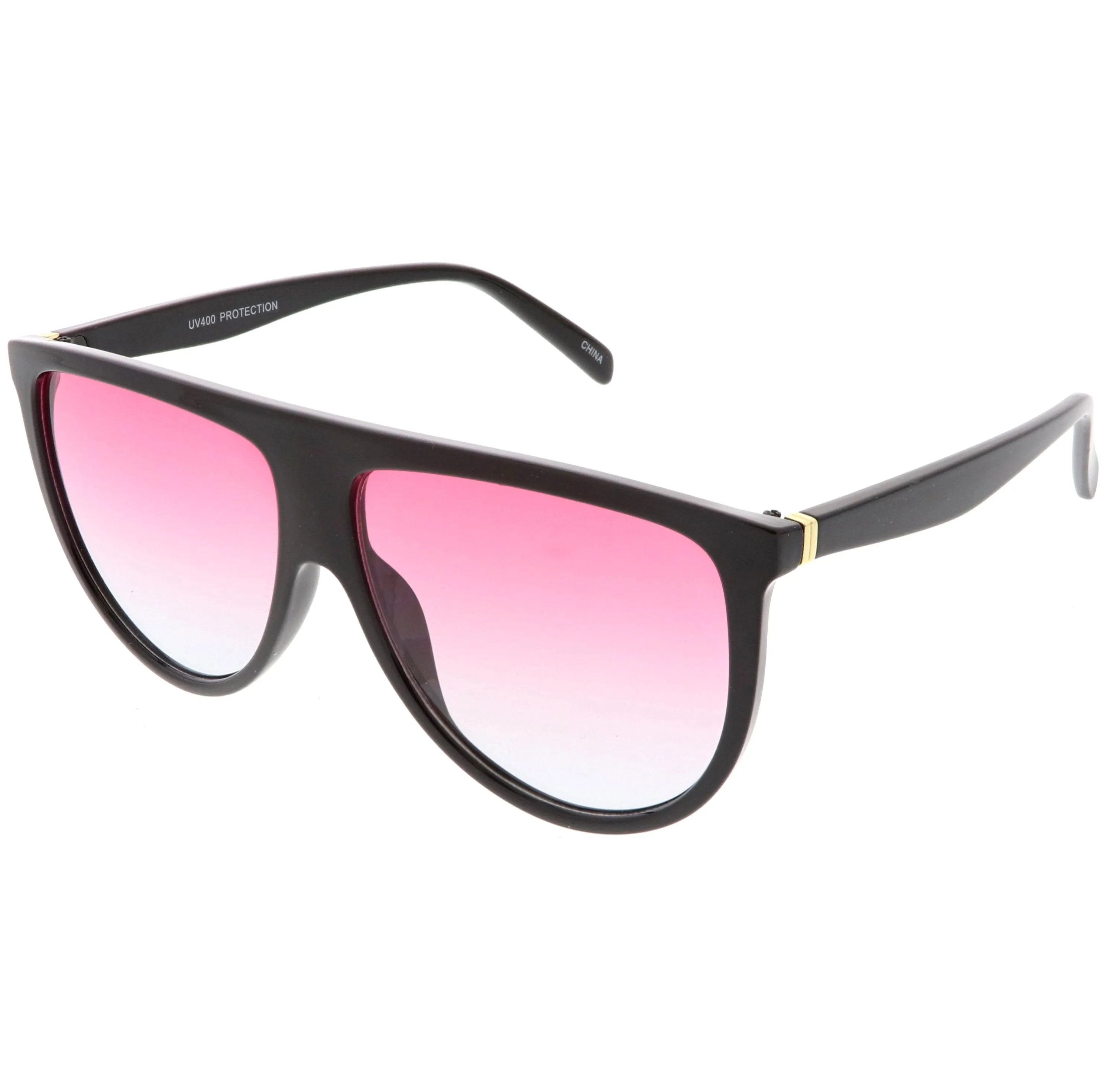 Oversize Retro Flat Top Colored Gradient Lens Aviator Sunglasses C391