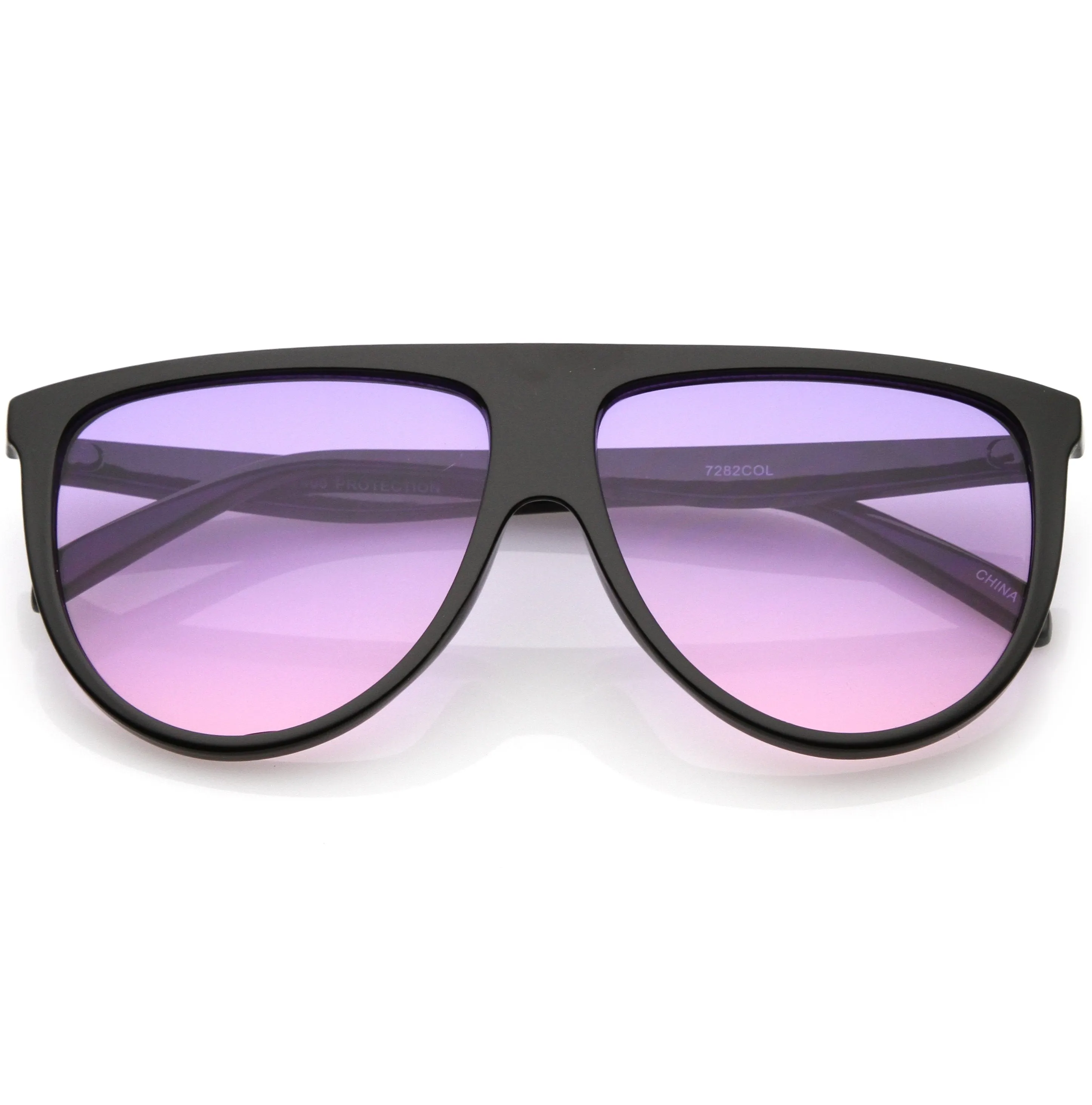 Oversize Retro Flat Top Colored Gradient Lens Aviator Sunglasses C391