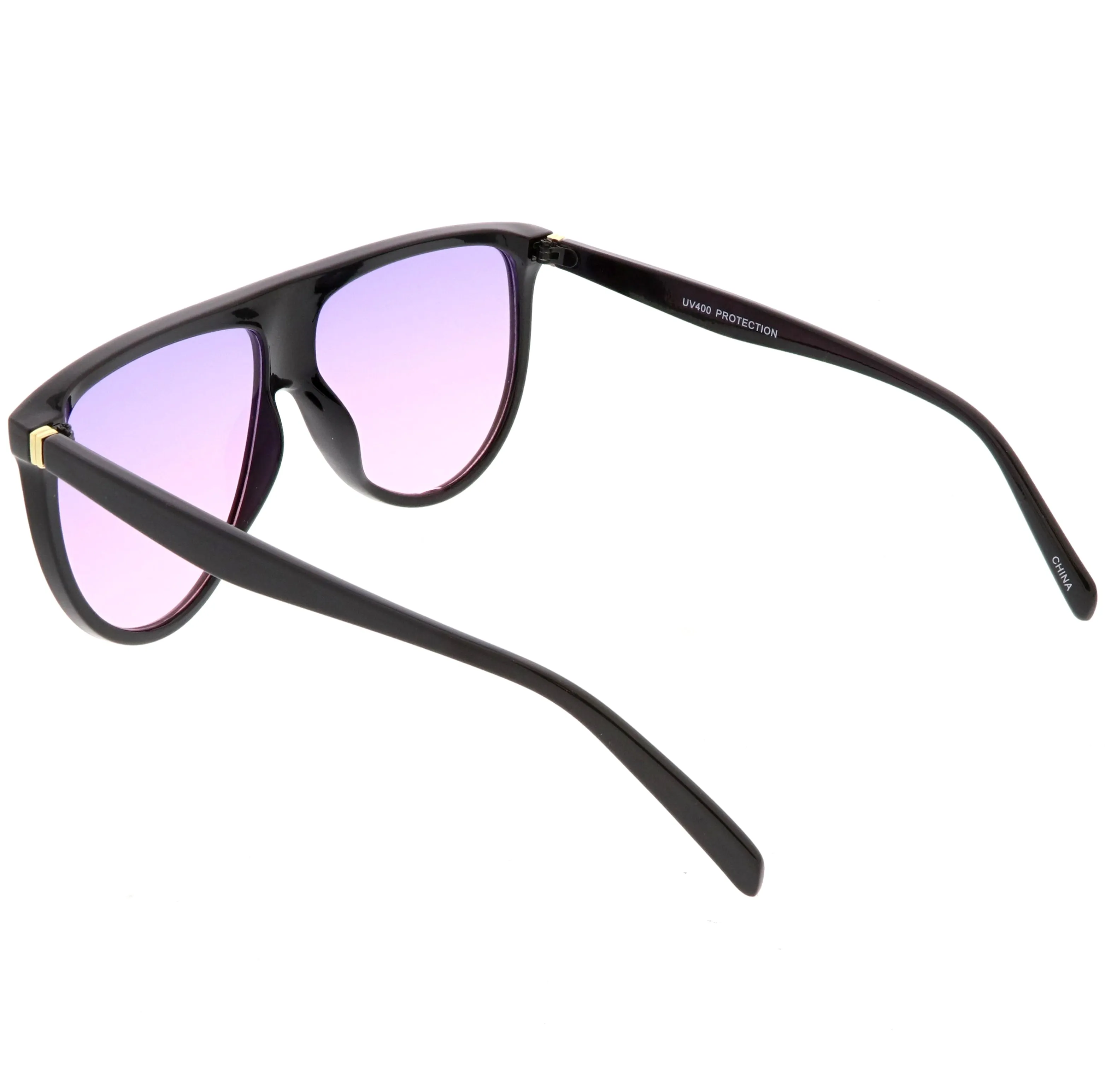 Oversize Retro Flat Top Colored Gradient Lens Aviator Sunglasses C391