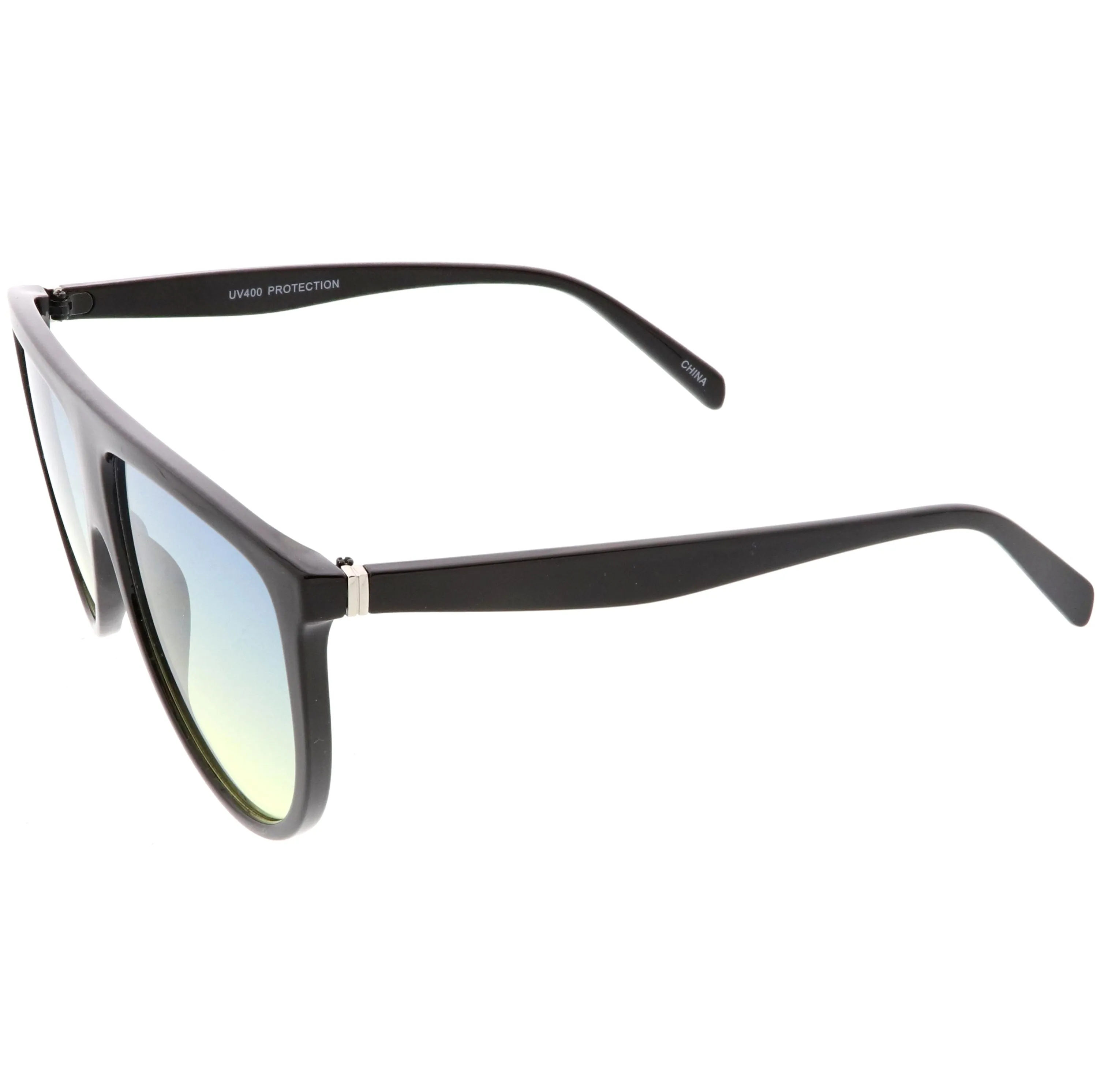 Oversize Retro Flat Top Colored Gradient Lens Aviator Sunglasses C391