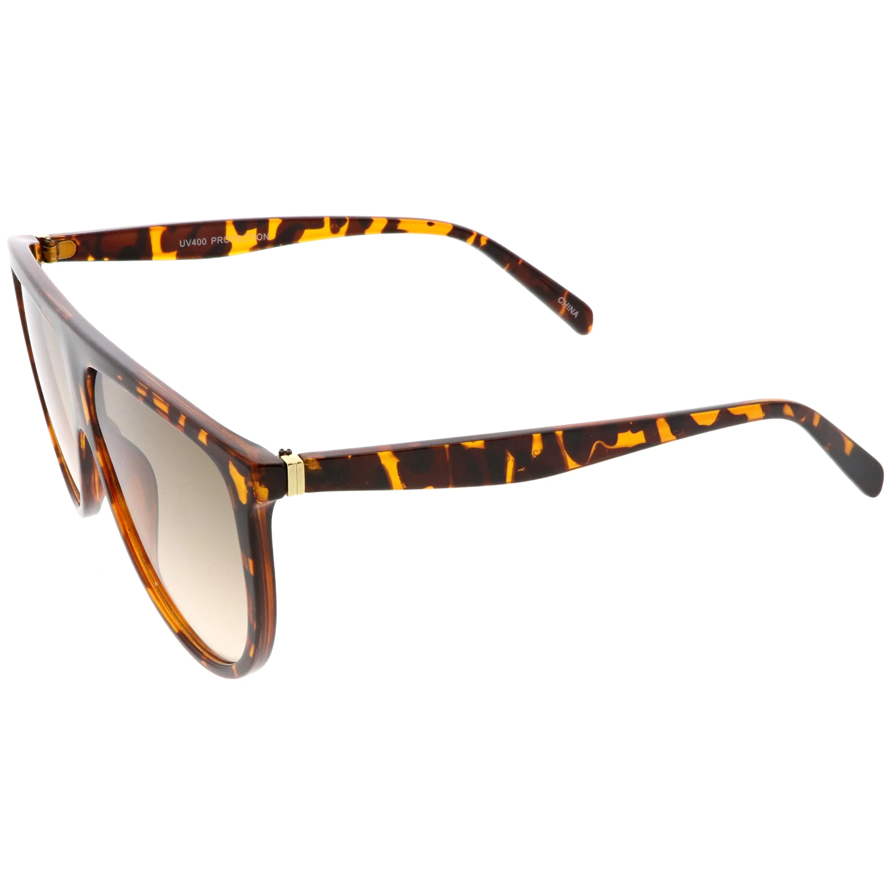 Oversize Retro Flat Top Colored Gradient Lens Aviator Sunglasses C391