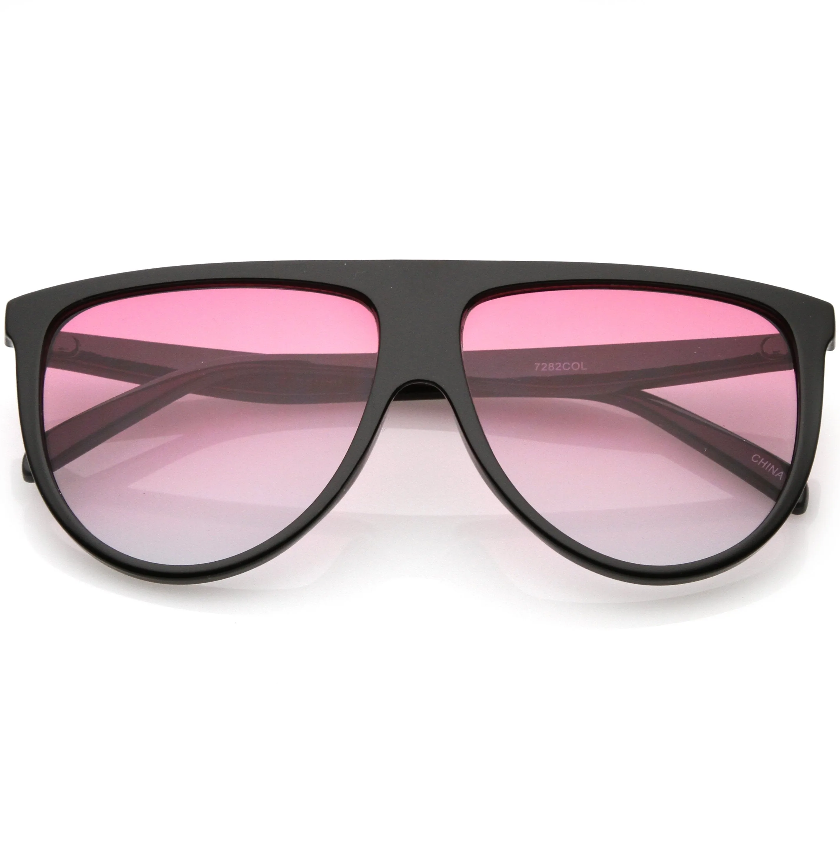 Oversize Retro Flat Top Colored Gradient Lens Aviator Sunglasses C391