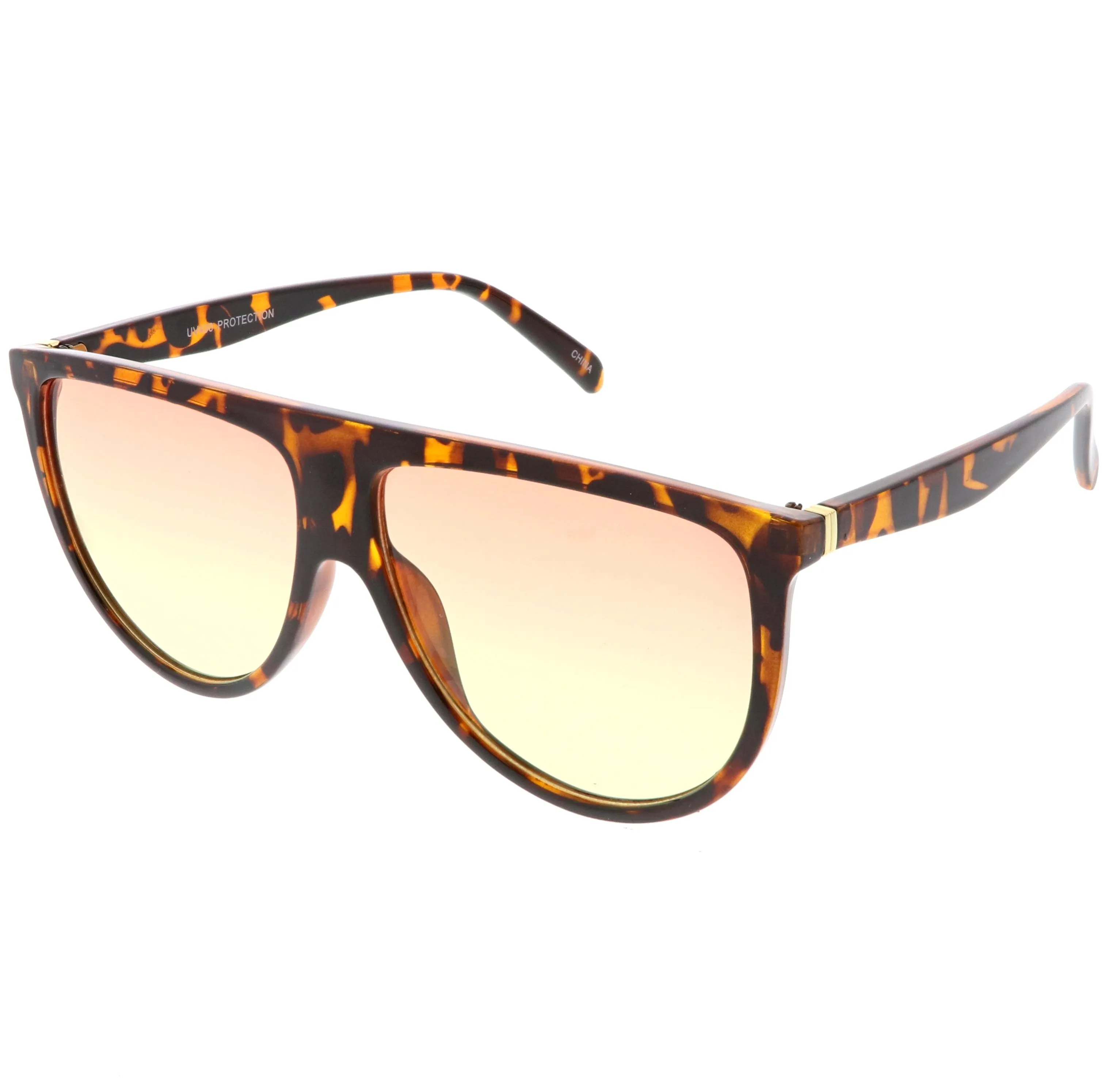 Oversize Retro Flat Top Colored Gradient Lens Aviator Sunglasses C391