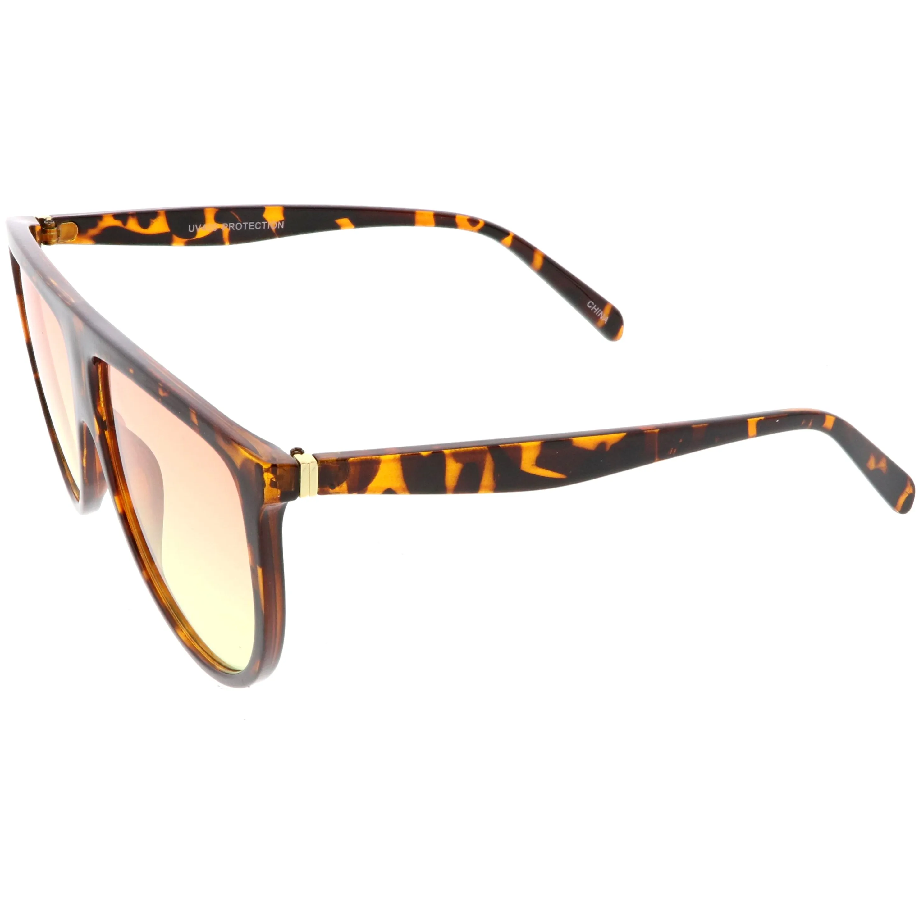 Oversize Retro Flat Top Colored Gradient Lens Aviator Sunglasses C391