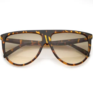 Oversize Retro Flat Top Colored Gradient Lens Aviator Sunglasses C391