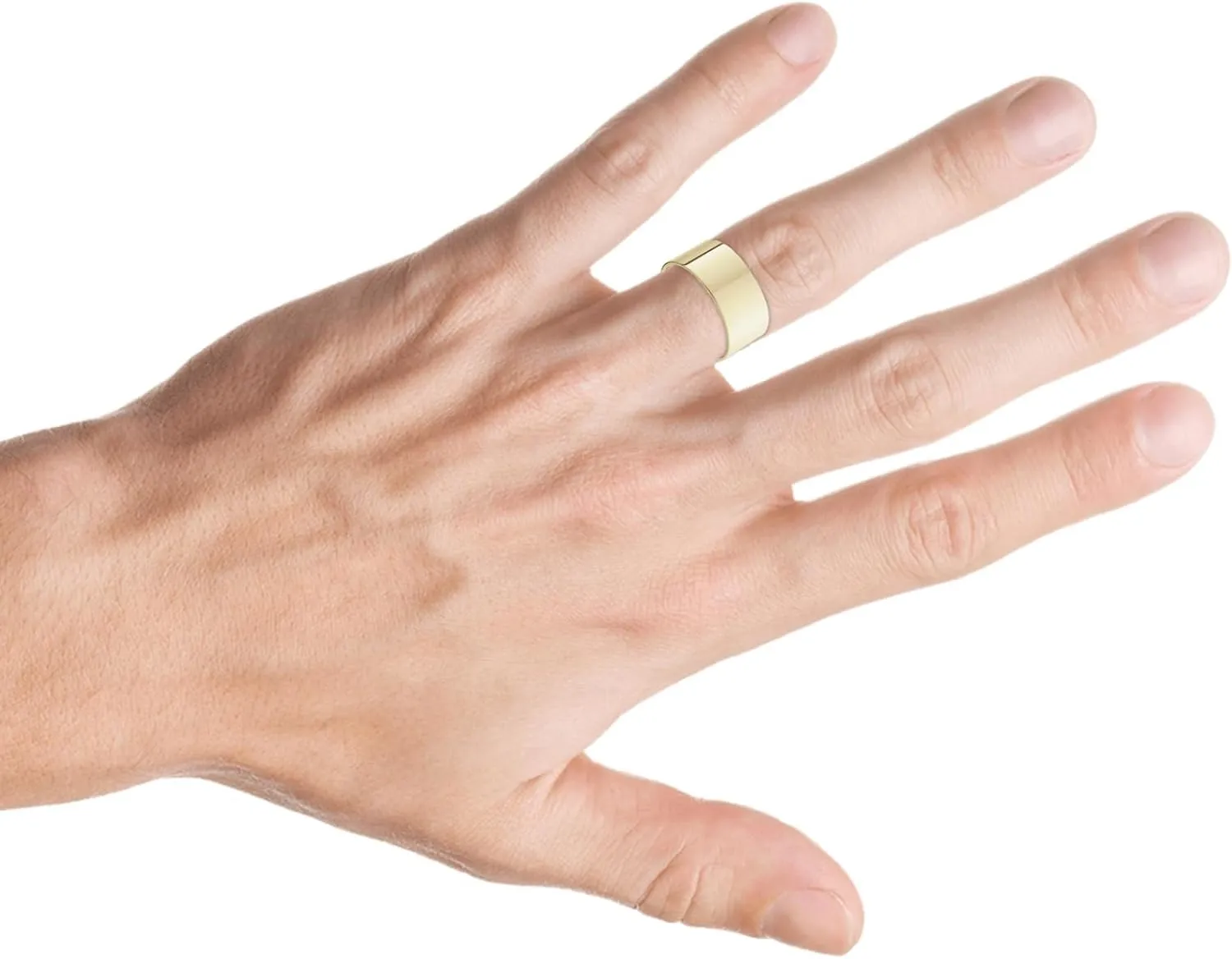 P3 POMPEII3 10mm Flat High Polished Wedding Band 14K Yellow Gold