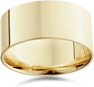 P3 POMPEII3 10mm Flat High Polished Wedding Band 14K Yellow Gold