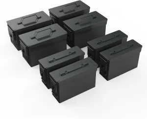 PATRON Cal Ammo Can Metal 9mm Ammo Box Storage Crate case for Shotgun Bullet Rifle Nerf Ammunition Waterproof case-Gard Organizer(Black)