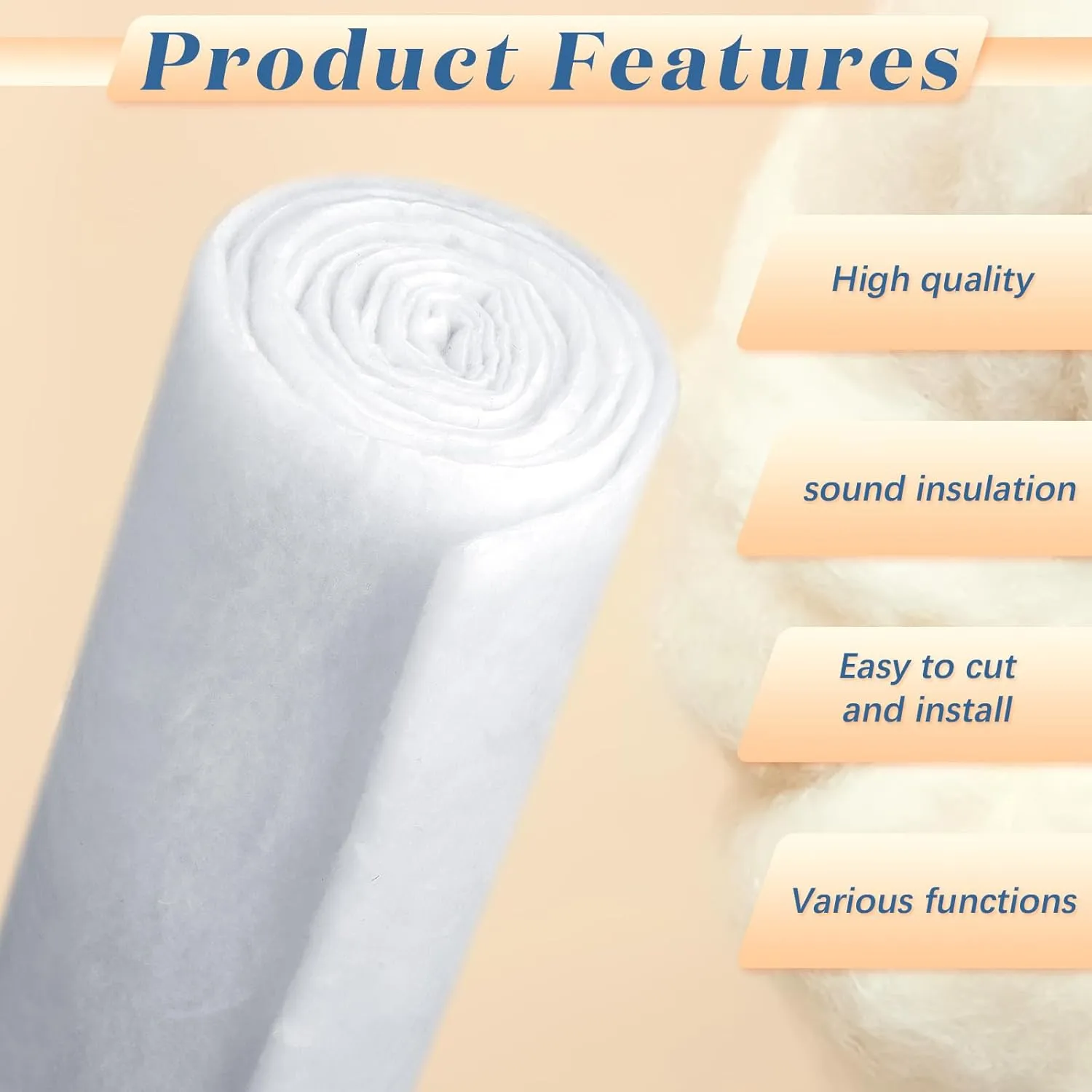 Peryiter 2 Roll Upholstery Quilt Batting 36 Inch x 5 Yard x 0.4 Inch Polyester Batting Multipurpose Fiberfill Stuffing Fabric for Cushion Pillows Bedspreads Interior Decoration Crafts