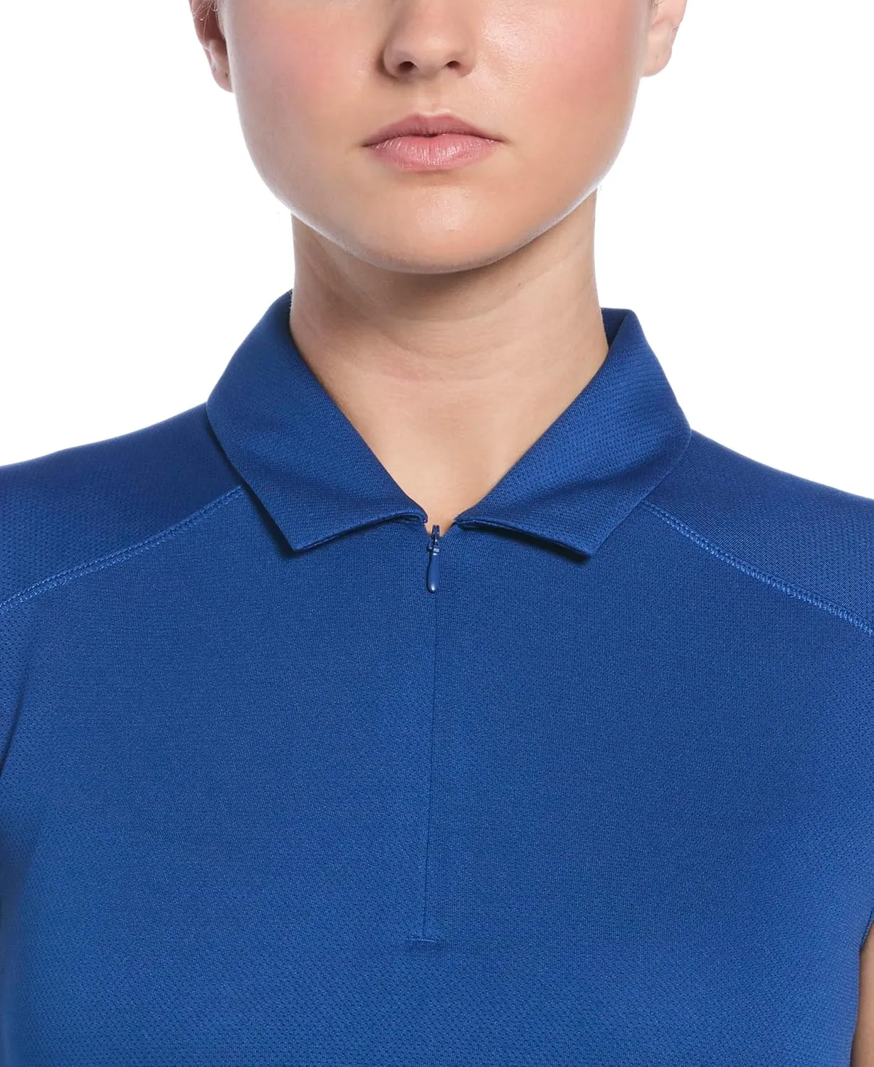 PGA TOUR Women's Airflux Sleeveless Quarter Zip Golf Polo Shirt Moisture-Wicking Fabric