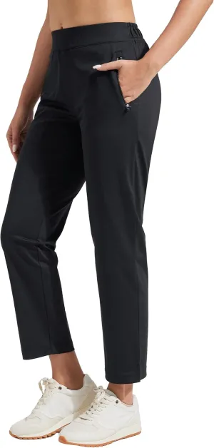 Pioneer Camp Womens Golf Pants with Zip Pockets High Waisted Stretch 7/8 Ankle Dress Work Business Casual Slacks Travel Pants