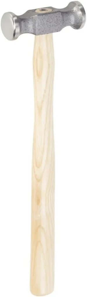 Planishing Hammer, Silversmith Hammer with Dual Polished Faces, Flat & Slightly Arched, Alloy Steel Head, Ash Wood Handle, Fine Finish for Metalworking & Jewelry, 170g