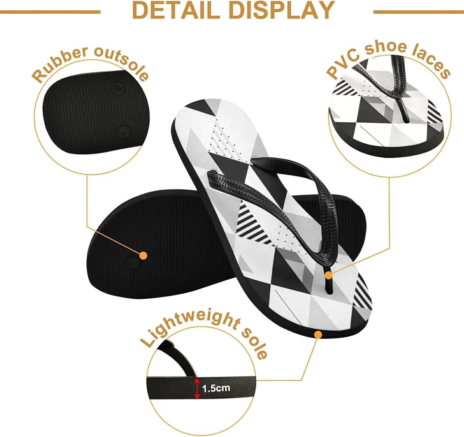 Poeticcity Flip Sandal Men Women Flip Flops for Hotel Spa Home Slippers Bedroom Travel S-XXL