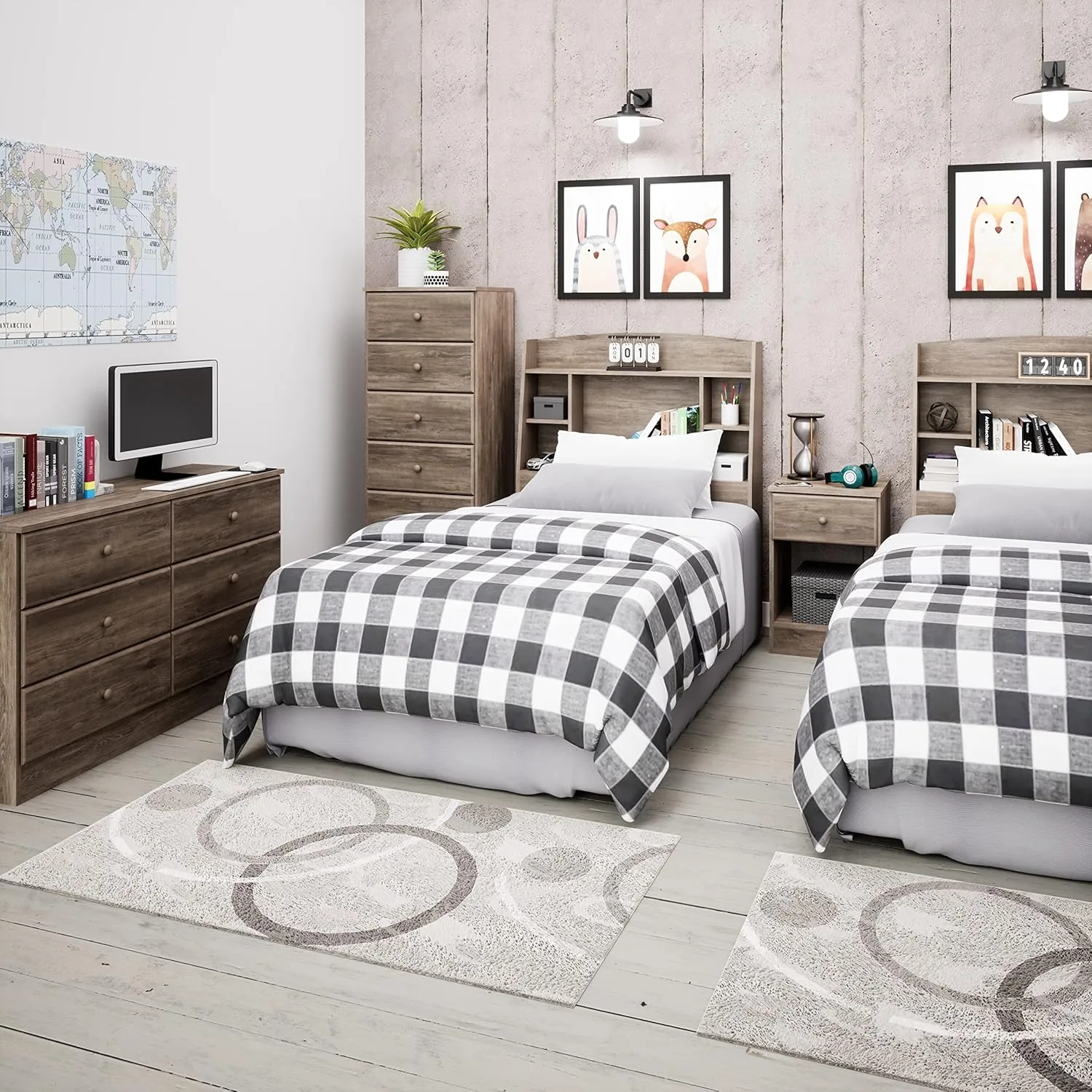 Prepac Astrid Simplistic 6-Drawer Dresser for Bedroom, Functional Bedroom Dresser Chest of Drawers 15.5" D x 47.5" W x 26.85" H, Drifted Gray