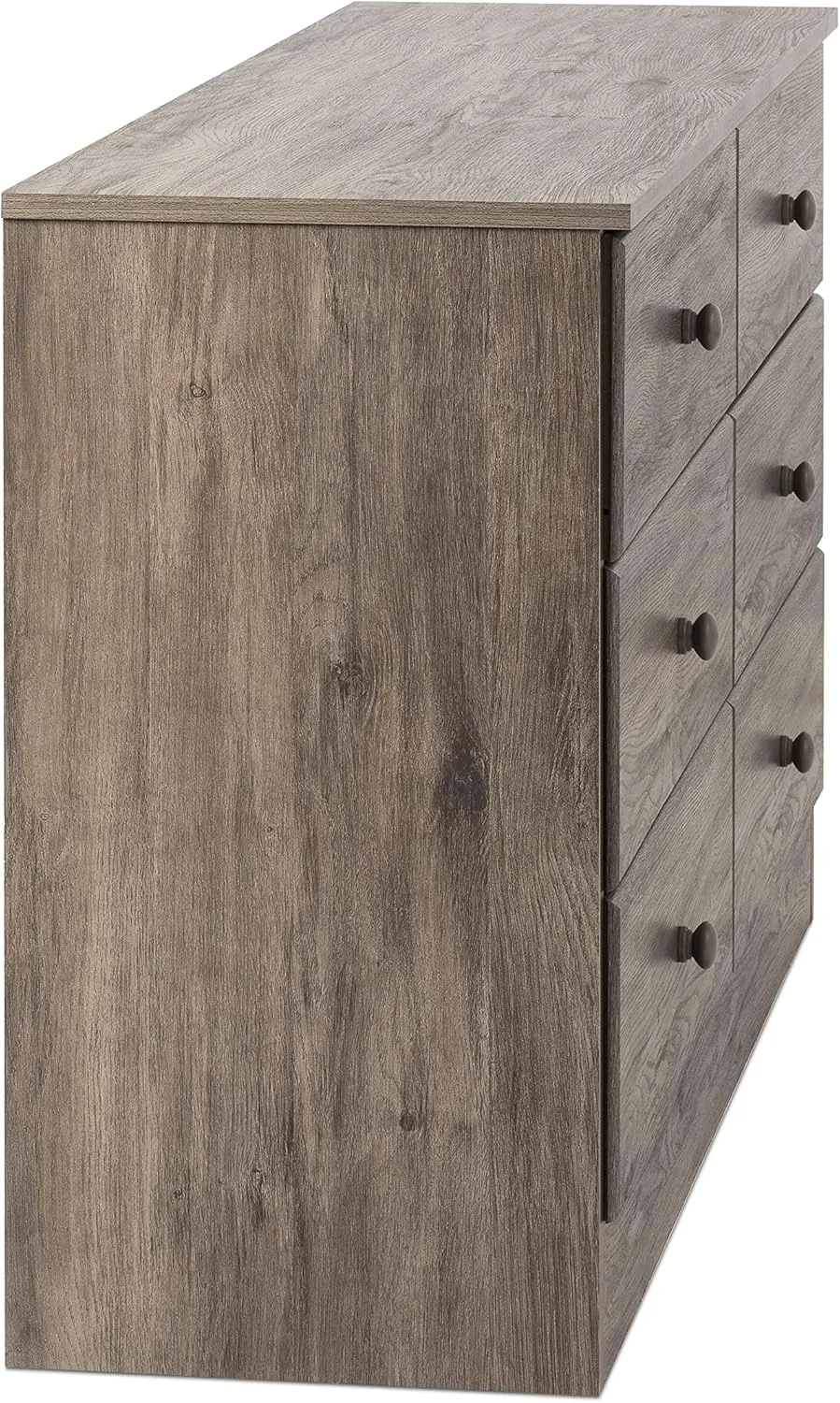 Prepac Astrid Simplistic 6-Drawer Dresser for Bedroom, Functional Bedroom Dresser Chest of Drawers 15.5" D x 47.5" W x 26.85" H, Drifted Gray