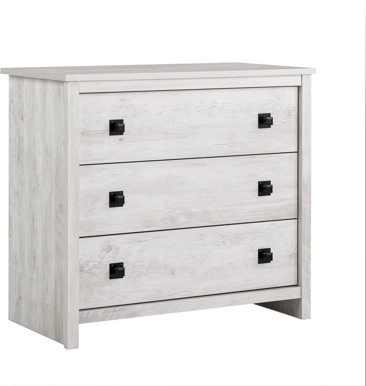 Prepac Bancroft 29.75" Wide Nightstand, Wood Nightstand with Drawers for Bedrooms, Hallway Contemporary Wood Storage, Side Table with 3 Drawers Suitable for Entryway, Livingroom, Bedroom, Washed White