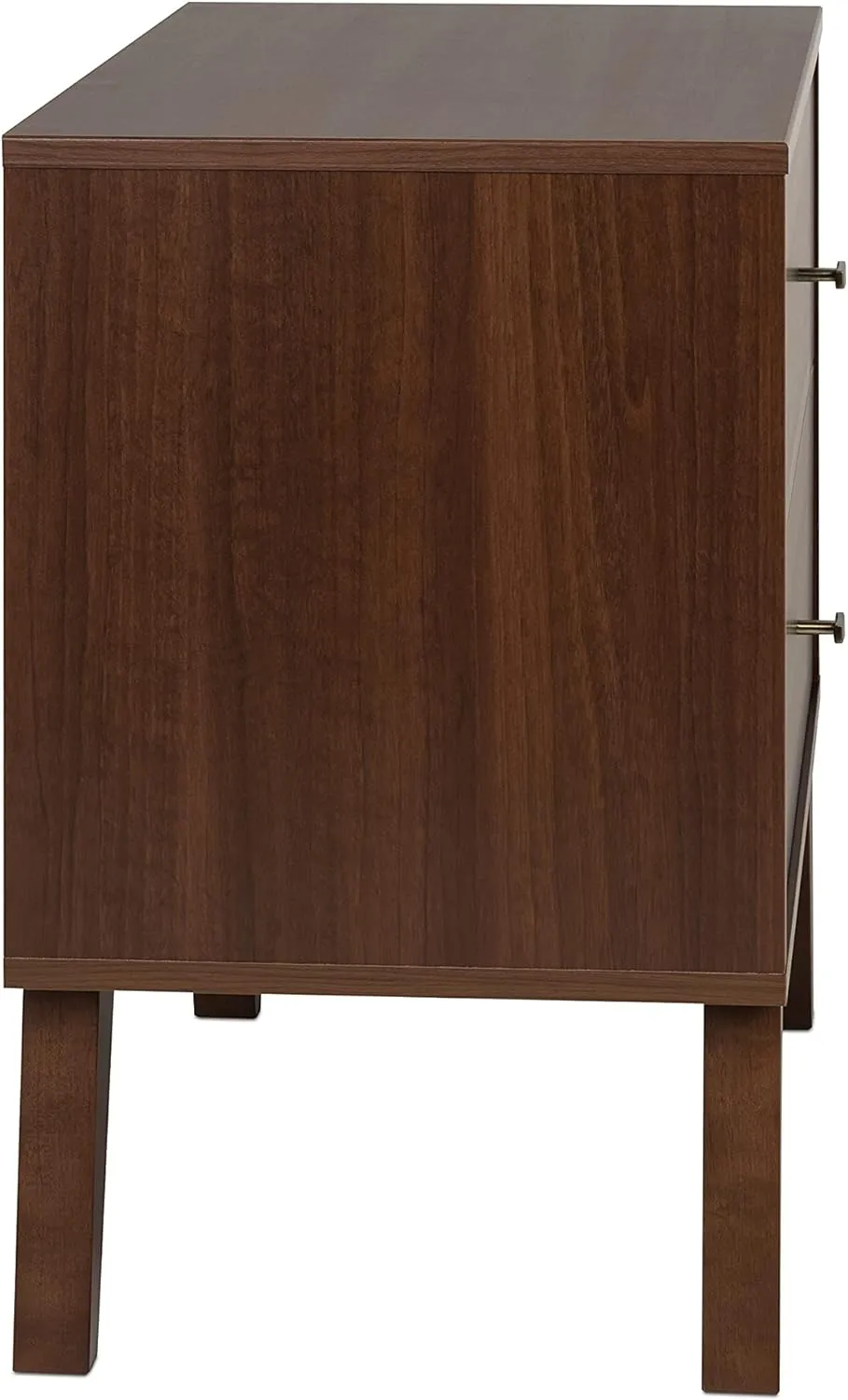 Prepac Milo Mid-Century Modern 2 Drawer Nightstand, Bedside Table, Contemporary Bedroom Furniture, 16"D x 25"W x 25"H, Cherry