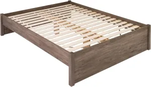Prepac Select Queen 4-Post Raised Platform Bed with Under Bed Storage Space, Modern Queen Storage Bed 83" D x 63" W x 16" H, Drifted Gray, DBSQ-1302-2K