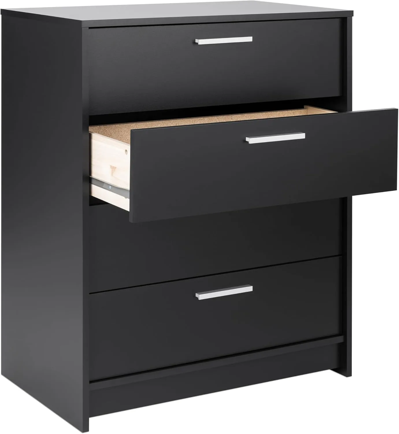Prepac Studio Essentials Dresser, Black Dresser for Bedroom, Chest of Drawers with 4 Drawers 18" D X 30" W x 36.5" H, BDBR-2104-1