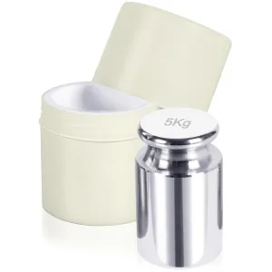 QP 5000g Calibration Weights, OIML Class M1 High Precision Gram Weights, Stainless Steel Scale Calibration Weight for Digital Scale, Balance Scale, Chrome Finish Scale Weights with Storage Case