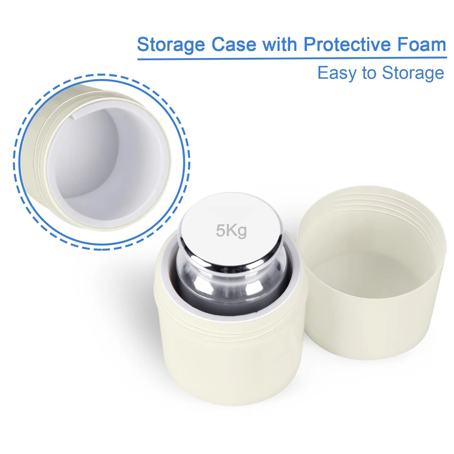 QP 5000g Calibration Weights, OIML Class M1 High Precision Gram Weights, Stainless Steel Scale Calibration Weight for Digital Scale, Balance Scale, Chrome Finish Scale Weights with Storage Case