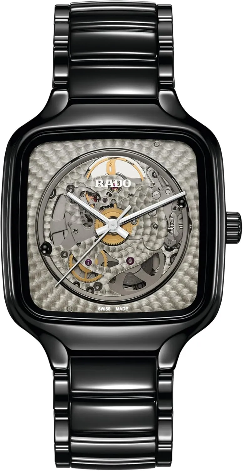 Rado -New True Square-Unisex-Swiss Automatic Watch-High-Tech Ceramic-Sapphire Crystal -38mm