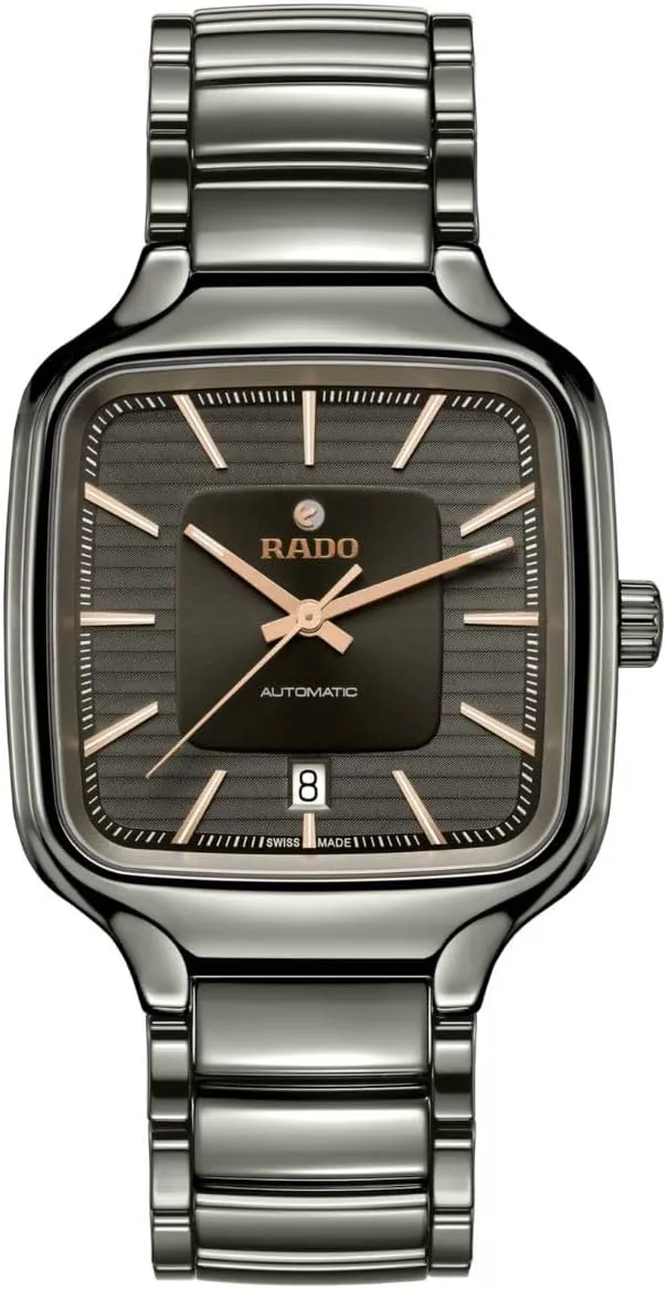Rado True Square Automatic Plasma with Grey Dial, Date Display and Swiss Automatic Movement