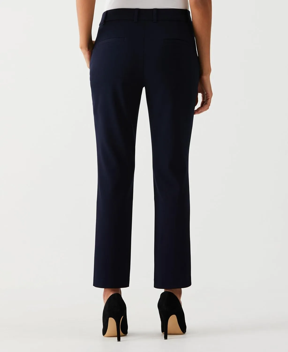Rafaella Women's Petite Ankle Pants with Slimming Panel, Classic Fit, Gabardine Fabric