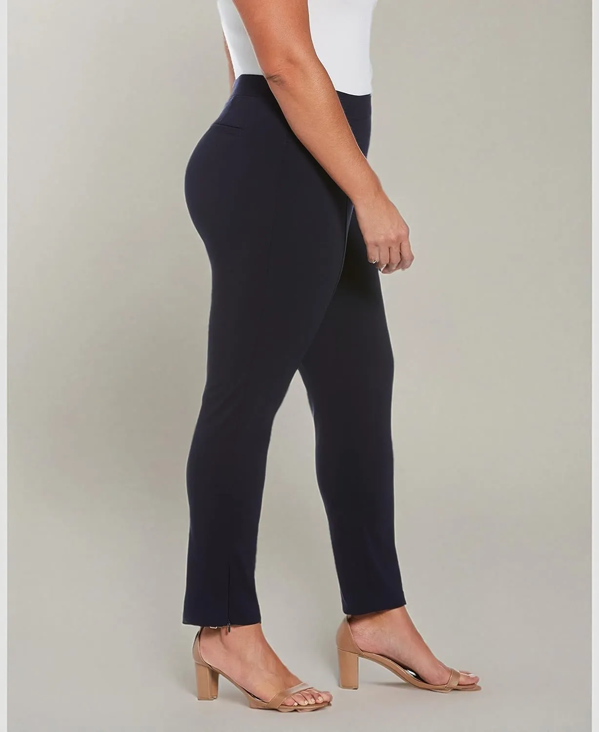 Rafaella Women's Plus Size Dress Pants with Pull-On Waistband, Supreme Stretch, 31" Inseam, Flat Front, Comfort Fit
