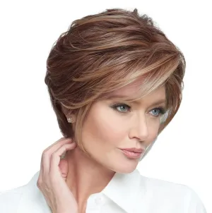 Raquel Welch Go To Style Versatile Flattering Short Shag Wig by Hairuwear, Average Cap, RL10/12 Sunlit Chestnut