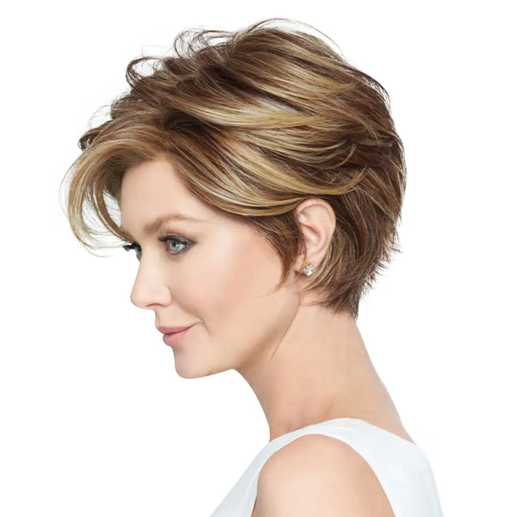 Raquel Welch Go To Style Versatile Flattering Short Shag Wig by Hairuwear, Average Cap, RL11/25 Golden Walnut