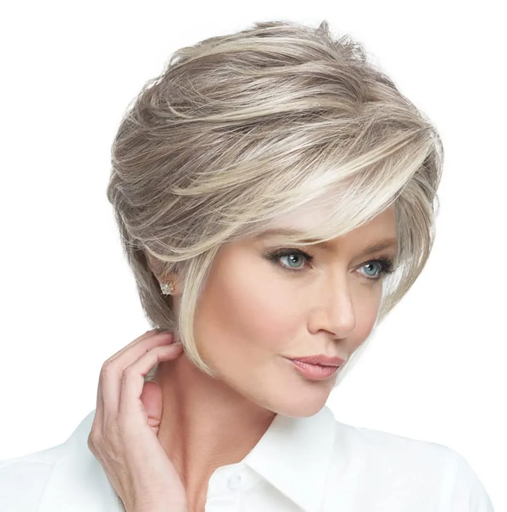 Raquel Welch Go To Style Versatile Flattering Short Shag Wig by Hairuwear, Average Cap, RL119 Silver & Smoke
