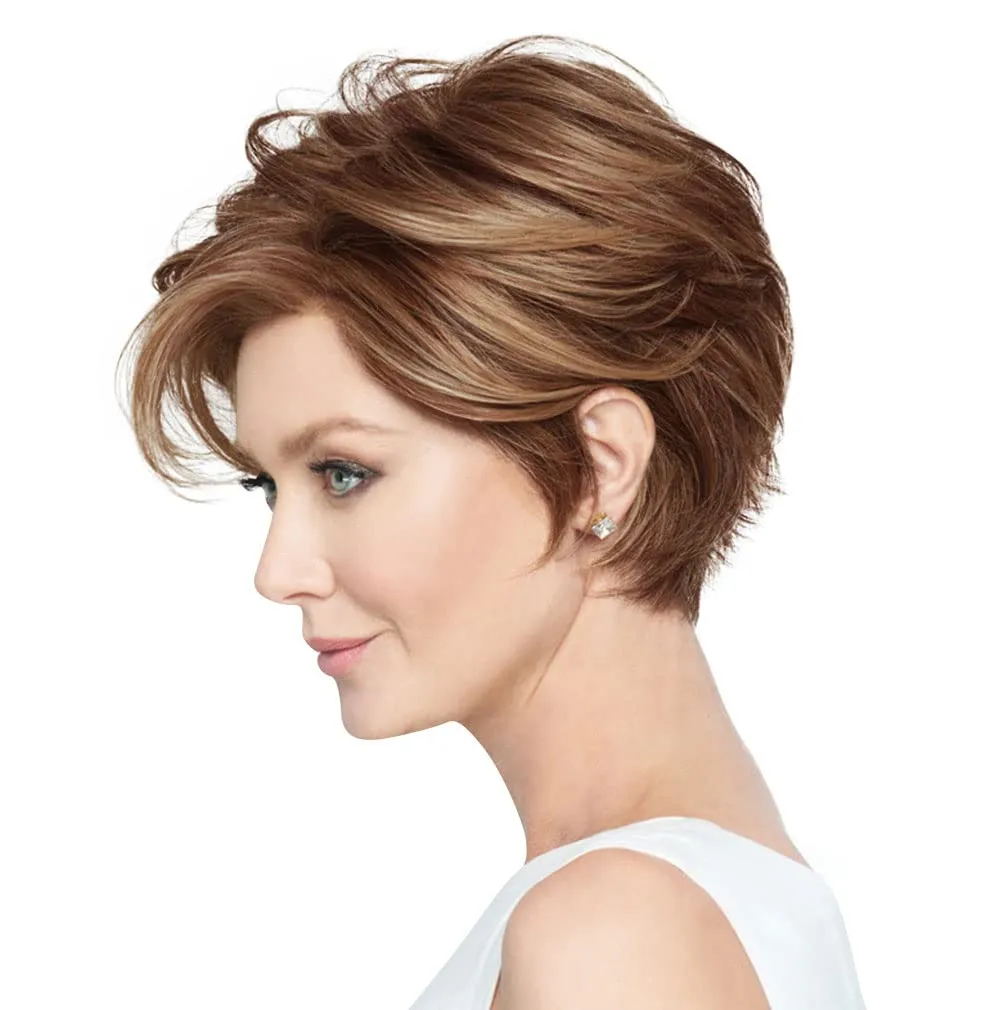 Raquel Welch Go To Style Versatile Flattering Short Shag Wig by Hairuwear, Average Cap, RL12/16 Honey Toast