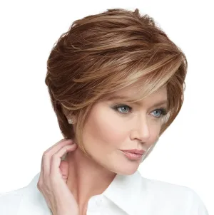 Raquel Welch Go To Style Versatile Flattering Short Shag Wig by Hairuwear, Average Cap, RL12/16 Honey Toast
