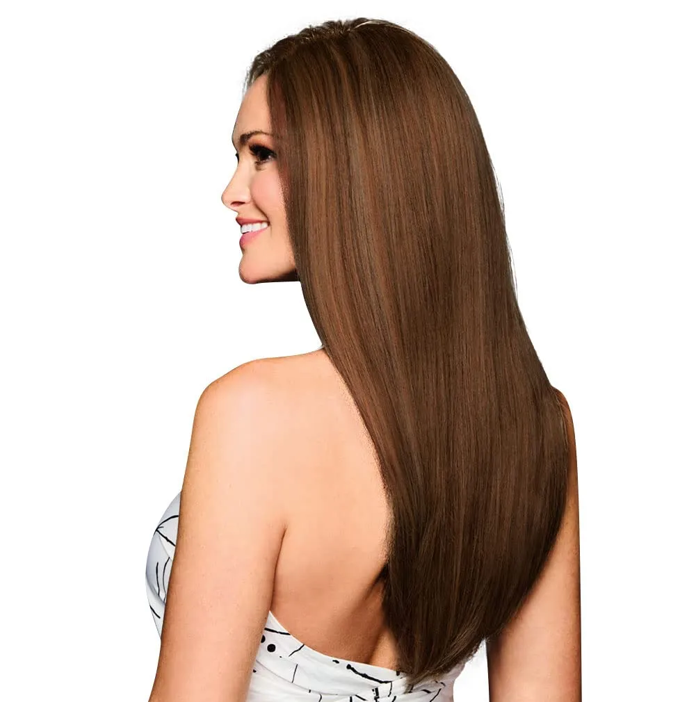 Raquel Welch Stay The Night Long Tapered Layered Wig, 100% Hand Tied by Hairuwear, Petite-Average Cap, RL12/16 Honey Toast