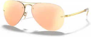 Ray-Ban RB3449 Aviator Sunglasses For Men For Women   BUNDLE with Designer iWear Eyewear Care Kit