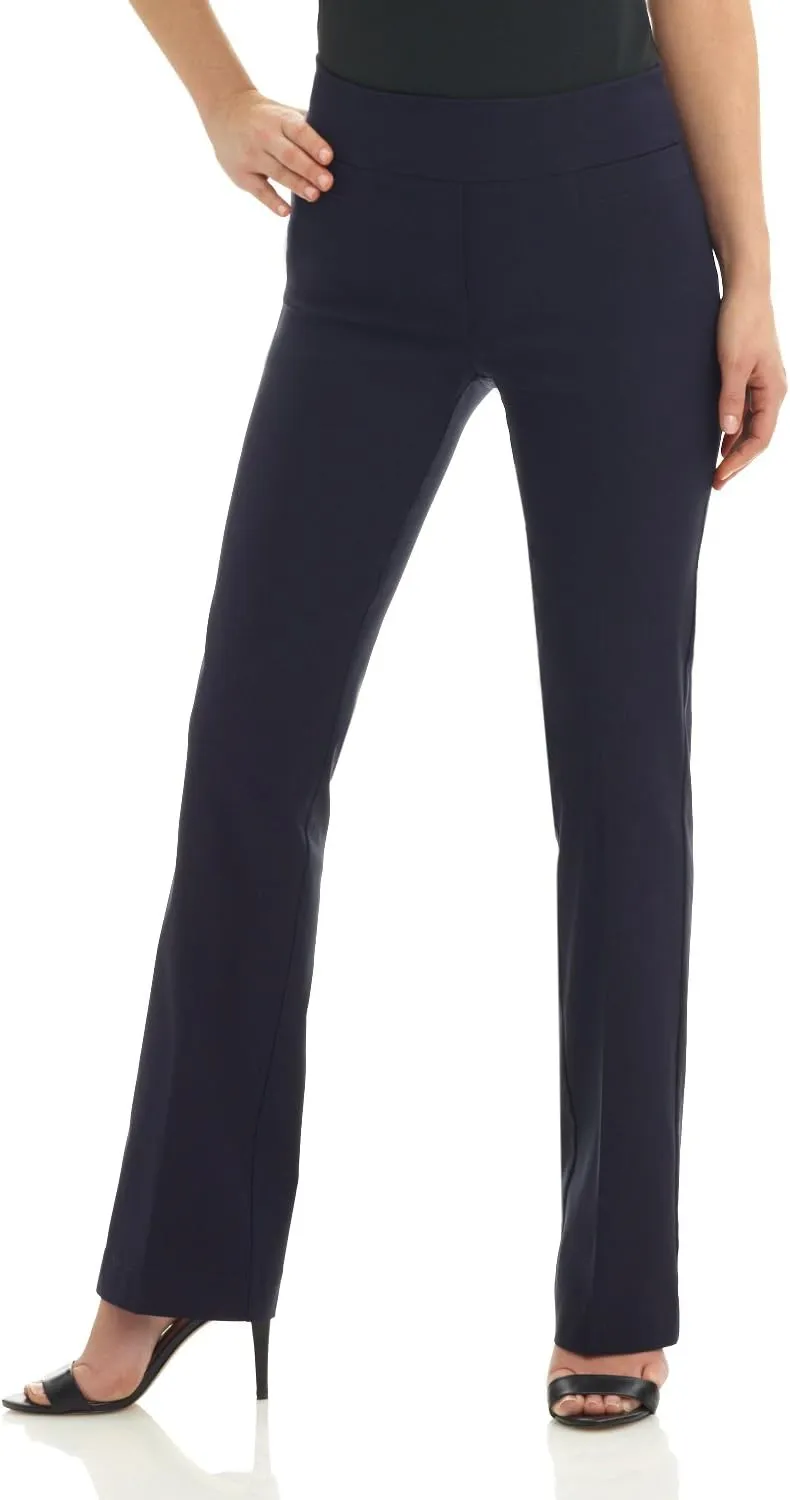 Rekucci Womens Ease into Comfort Stretchy Business Casual Bootcut Pull-On Everyday Office Pant in Regular/Tall/Petite Sizes